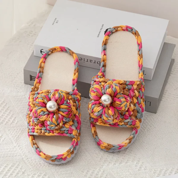 floral sandal with puff flower