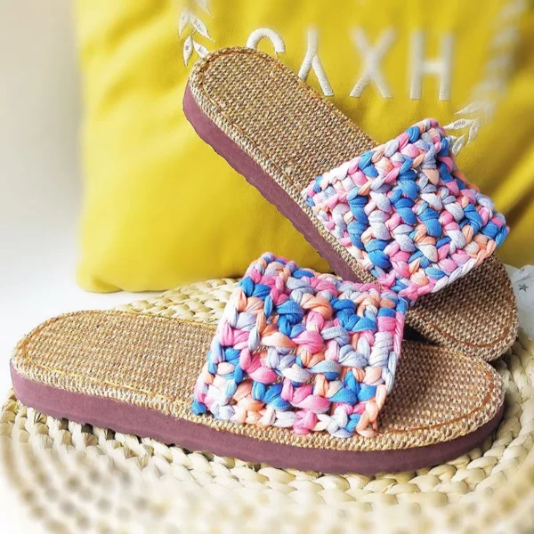 rattan sole slipper for summer